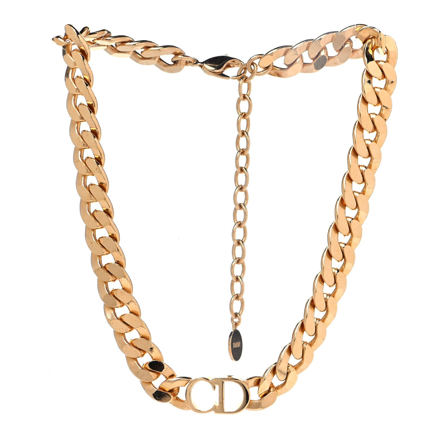 Christian Dior Metal CD Choker Necklace Gold 2 of 4