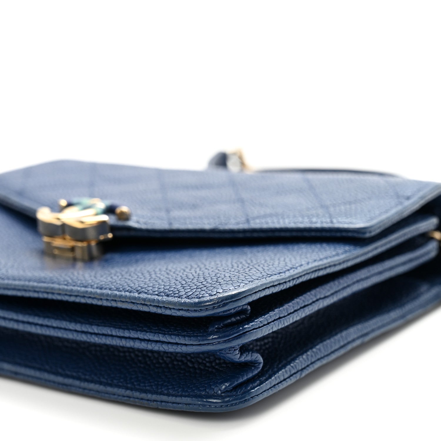 Chanel Grained Calfskin Quilted Cuba Square Wallet On Chain WOC