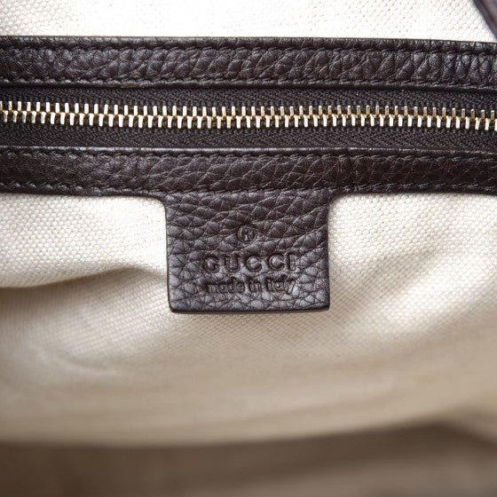 Pebbled Calfskin Medium Heritage Shoulder Bag Dark Brown