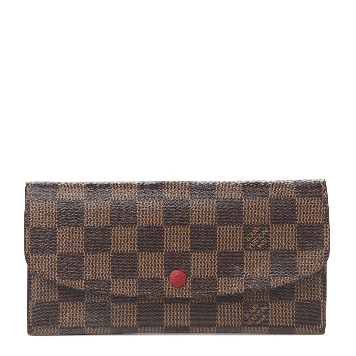 Louis Vuitton Damier Ebene Emilie Wallet Red 1 of 7