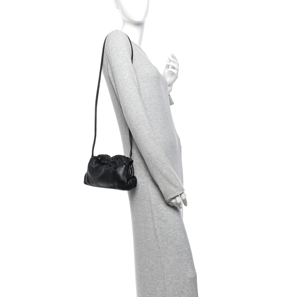 Mansur Gavriel Lambskin Cloud Clutch Black Flamma 2 of 10