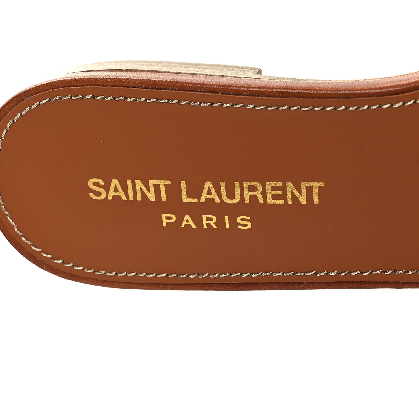 Calfskin Tribute 05 Slide Sandals 37 Amber