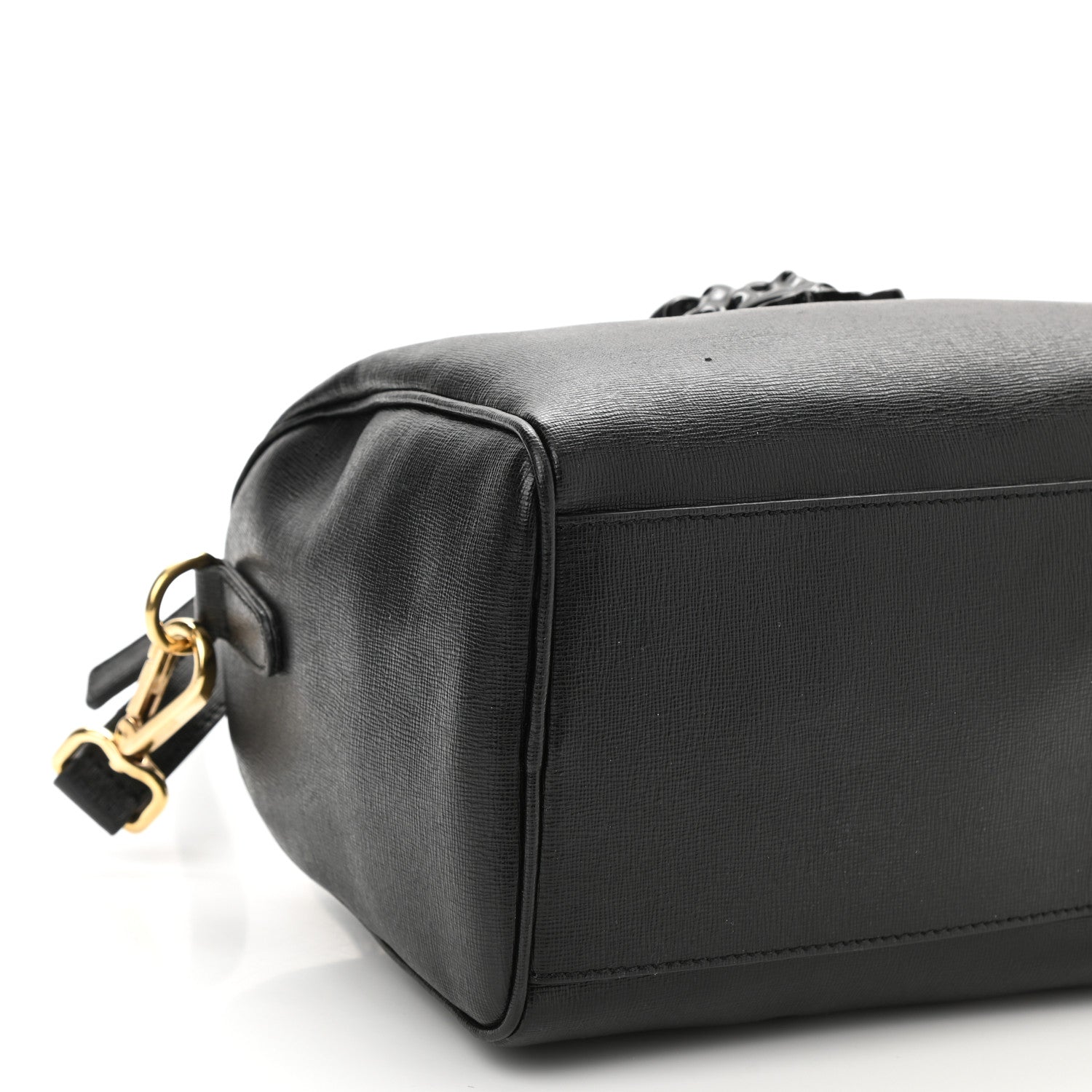Versace Saffiano Calfskin Palazzo Duffle Bag Black 8 of 10