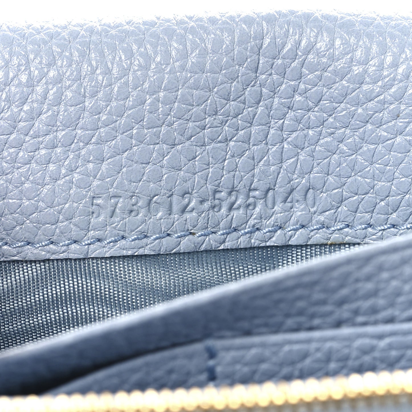 Grainy Calfskin Zumi Continental Wallet  Porcelain Light Blue