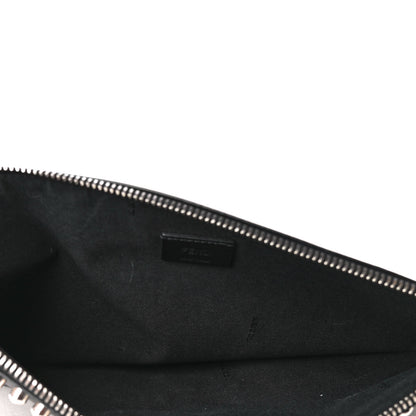Fendi Vitello Elite Flamingo Mink Karlito Studded Pouch Black White Plaster 4 of 4