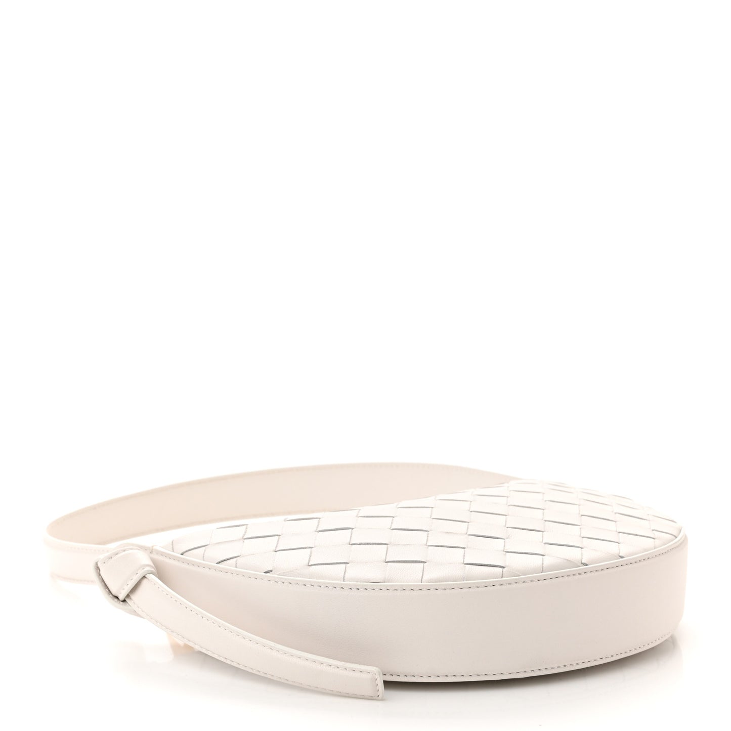 Nappa Intrecciato Mini Shoulder Bag With Knot White
