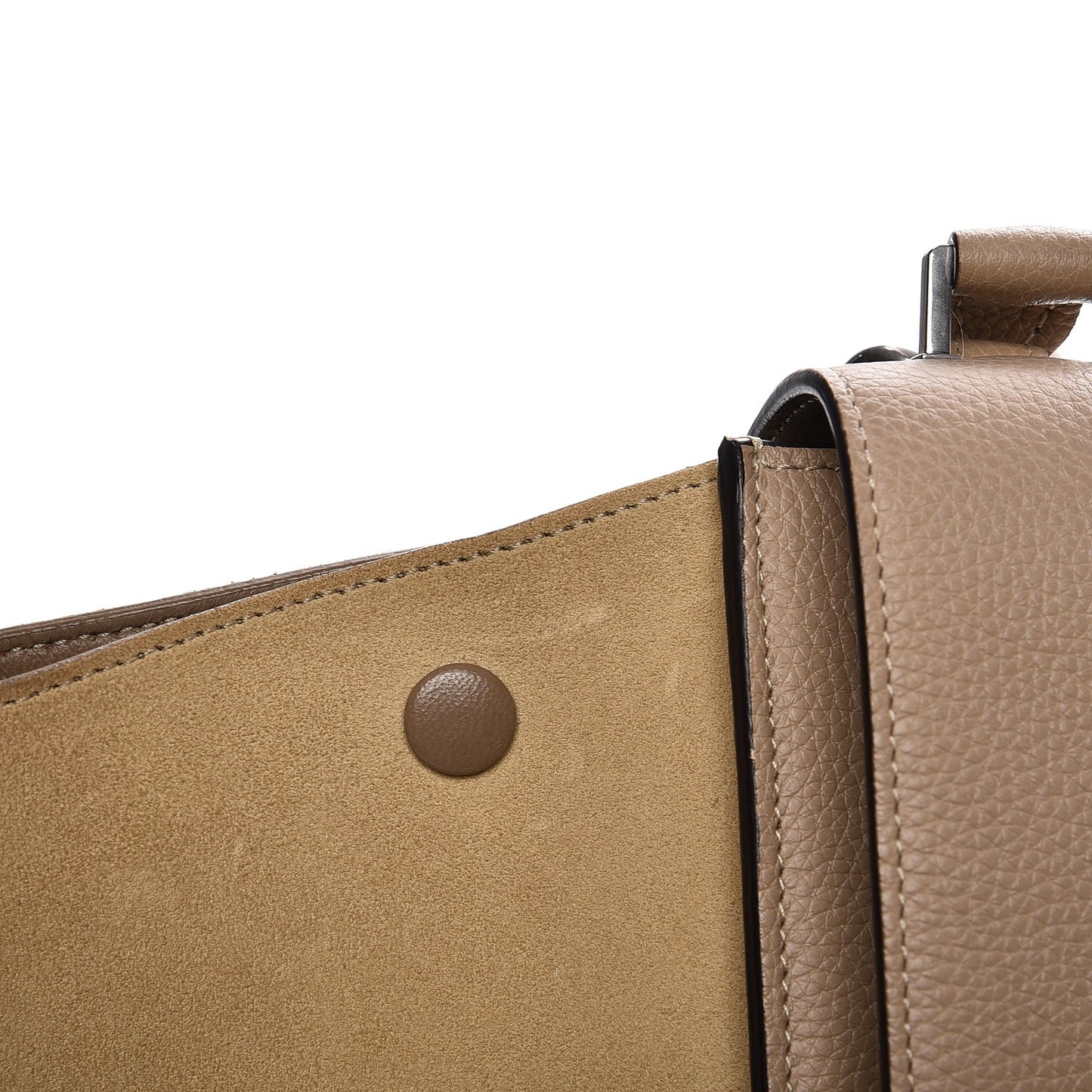 Drummed Calfskin Suede Medium Trapeze Dune