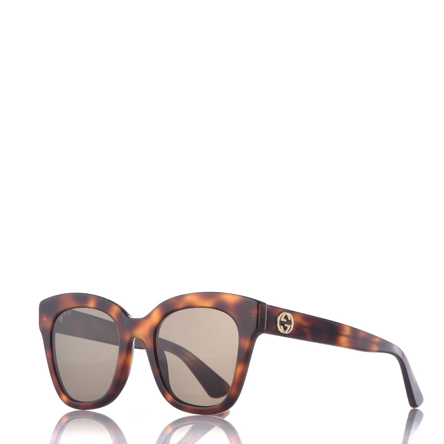Gucci Acetate Square Frame Sunglasses GG0029S Tortoise 1 of 8