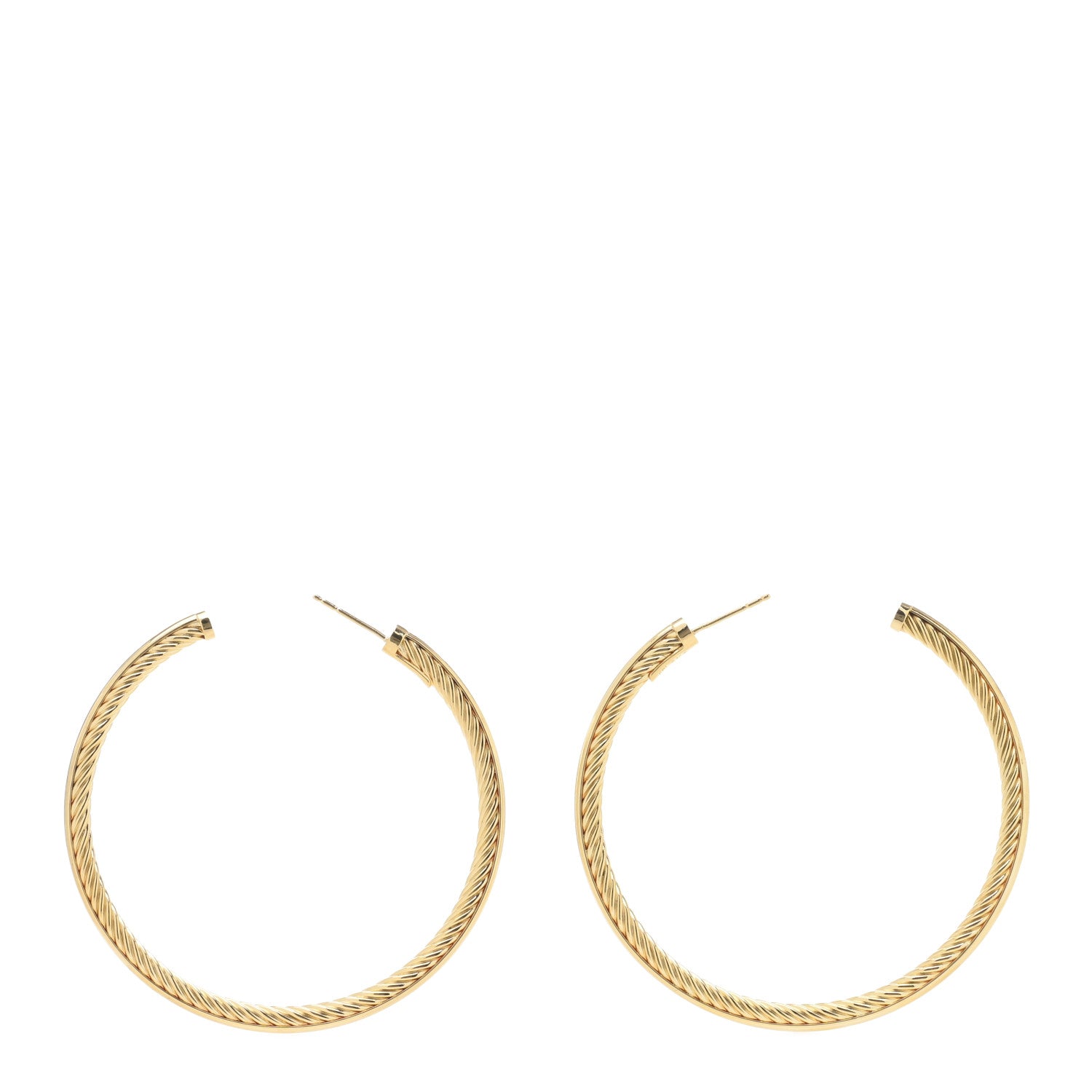 David Yurman 18K Yellow Gold Large Cablespira Hoop Earrings 1 of 4