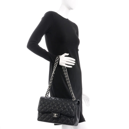 Chanel Caviar Quilted Jumbo Double Flap Black 3 of 8