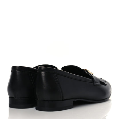 Hermes Goatskin Womens Royal Loafers 36.5 Black 4 of 9