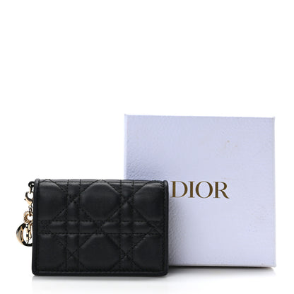 Christian Dior Lambskin Cannage Small Lady Dior Flap Card Holder Black 9 of 9