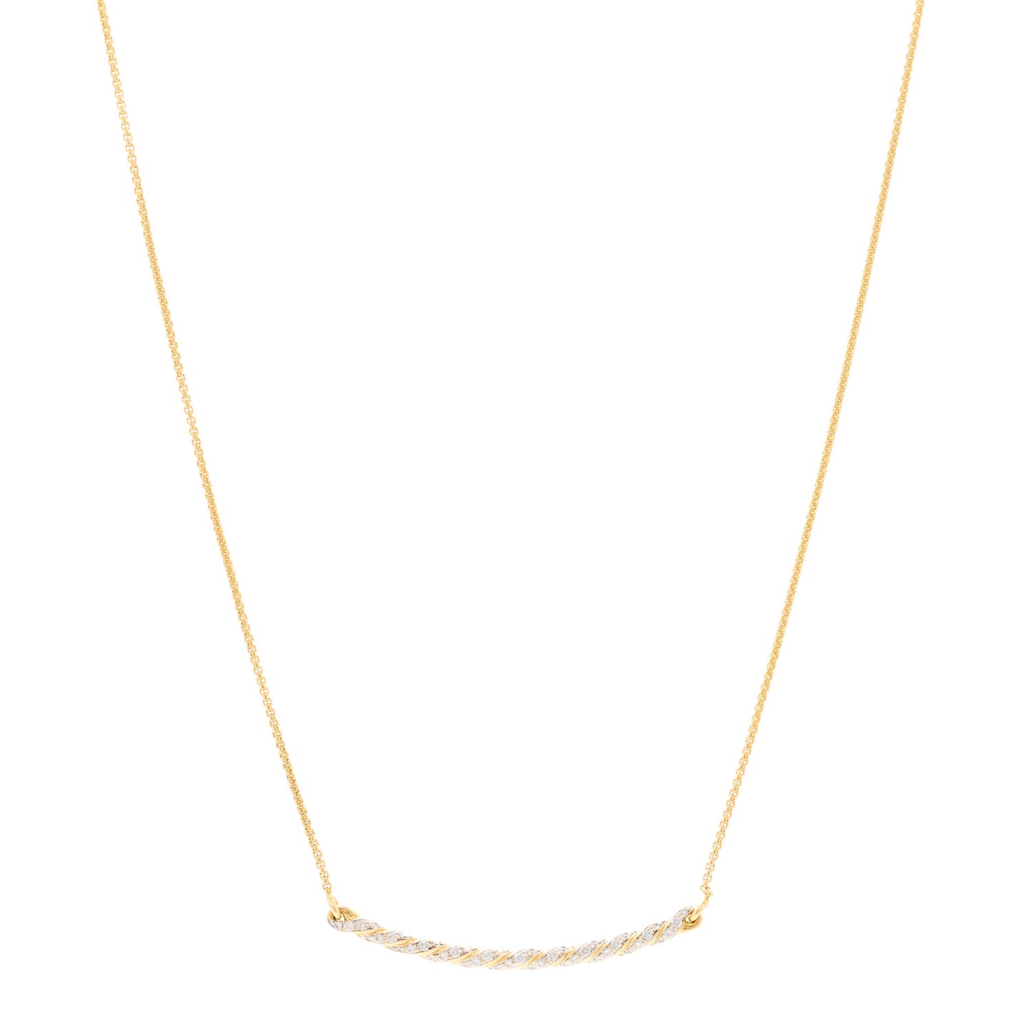 18K Yellow Gold Diamond Paveflex Petite Pave Station Necklace