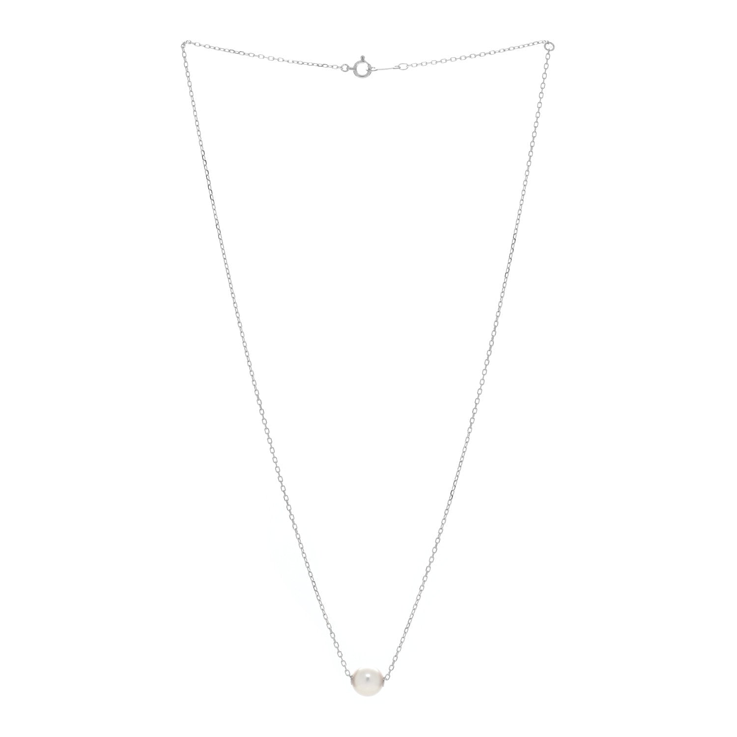 Mikimoto 18K White Gold Akoya Pearl 8-8.5mm Single Pendant Necklace 2 of 5