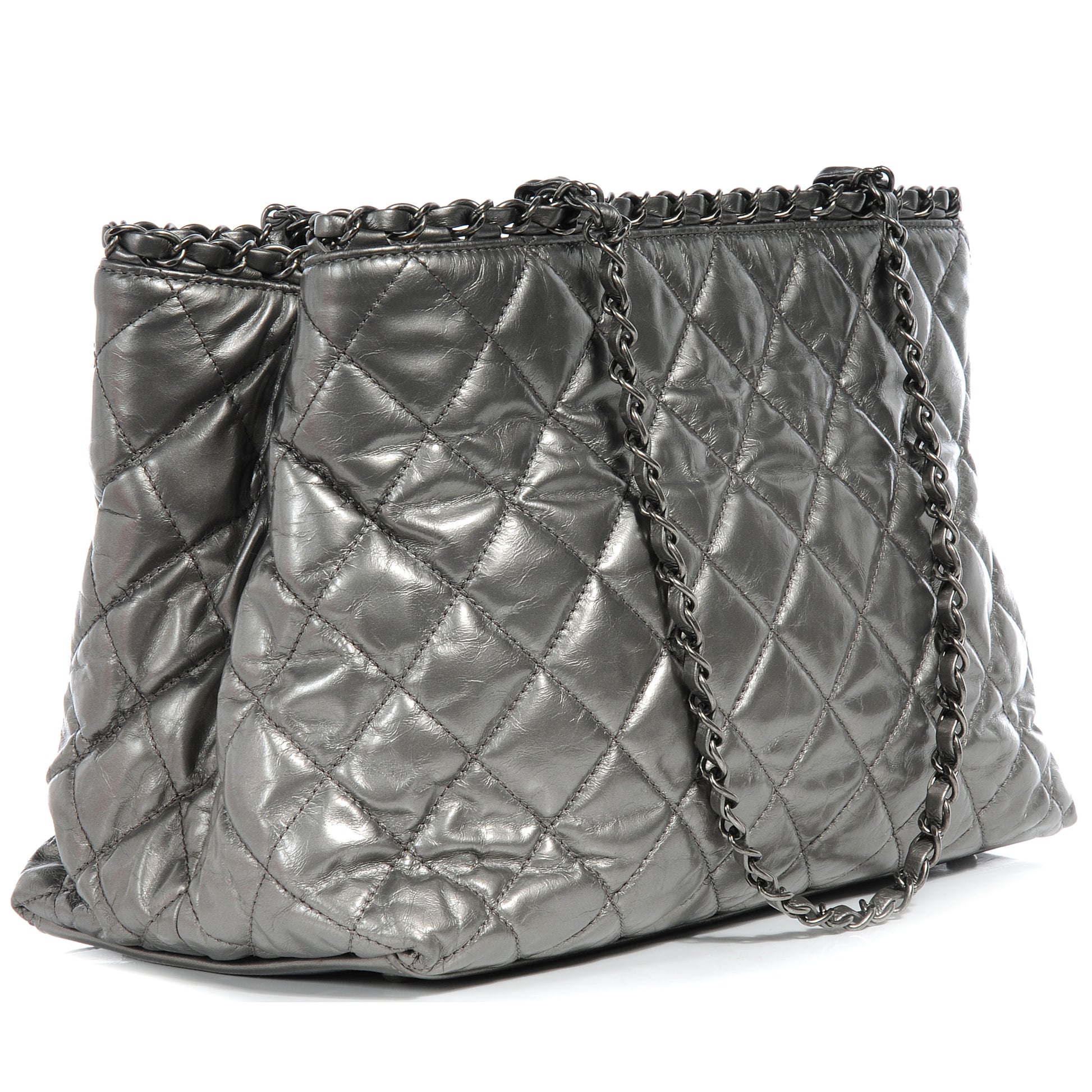 Chanel Calfskin Small Chain Me Tote Light Silver 3 of 7