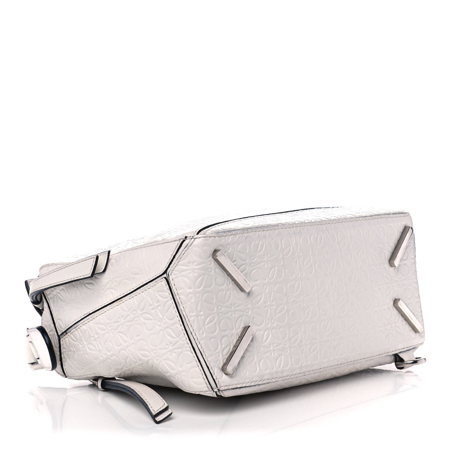 Loewe Calfskin Embossed Small Puzzle Bag White 4 of 12
