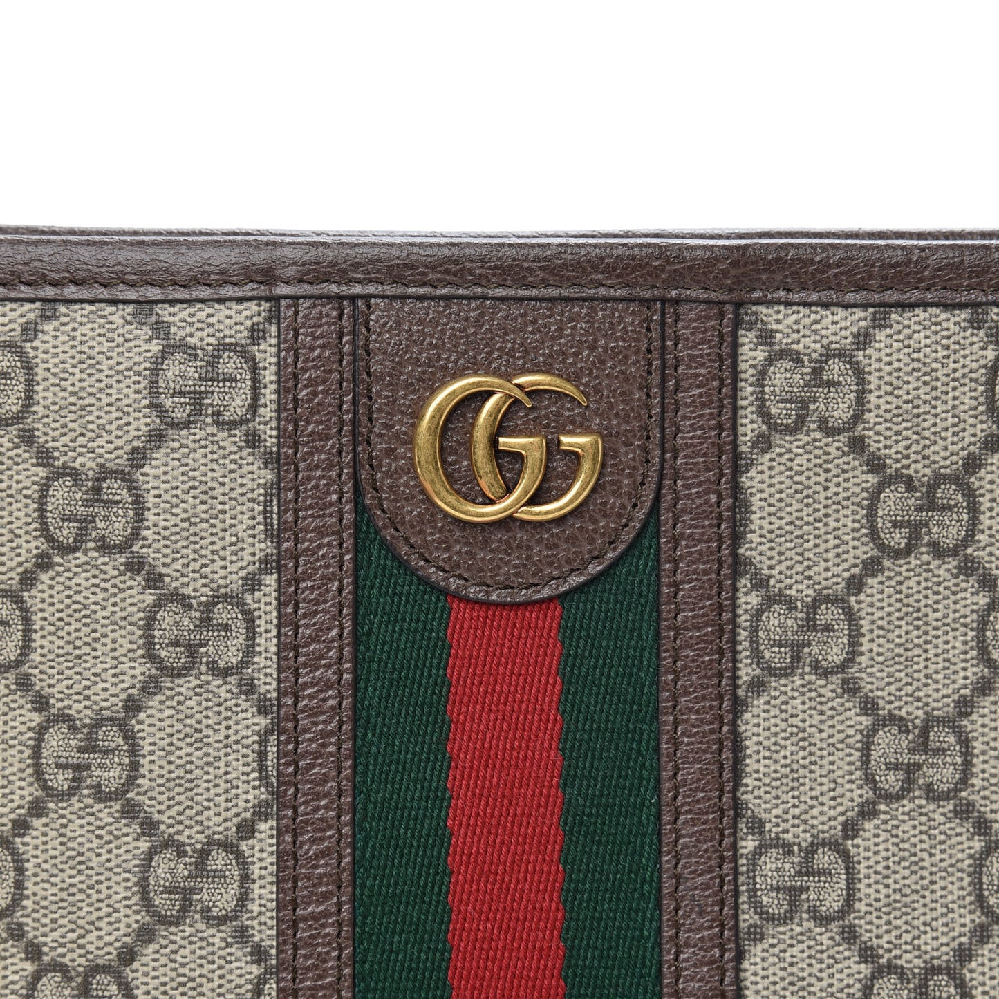 GG Supreme Monogram Web Toiletry Case Brown