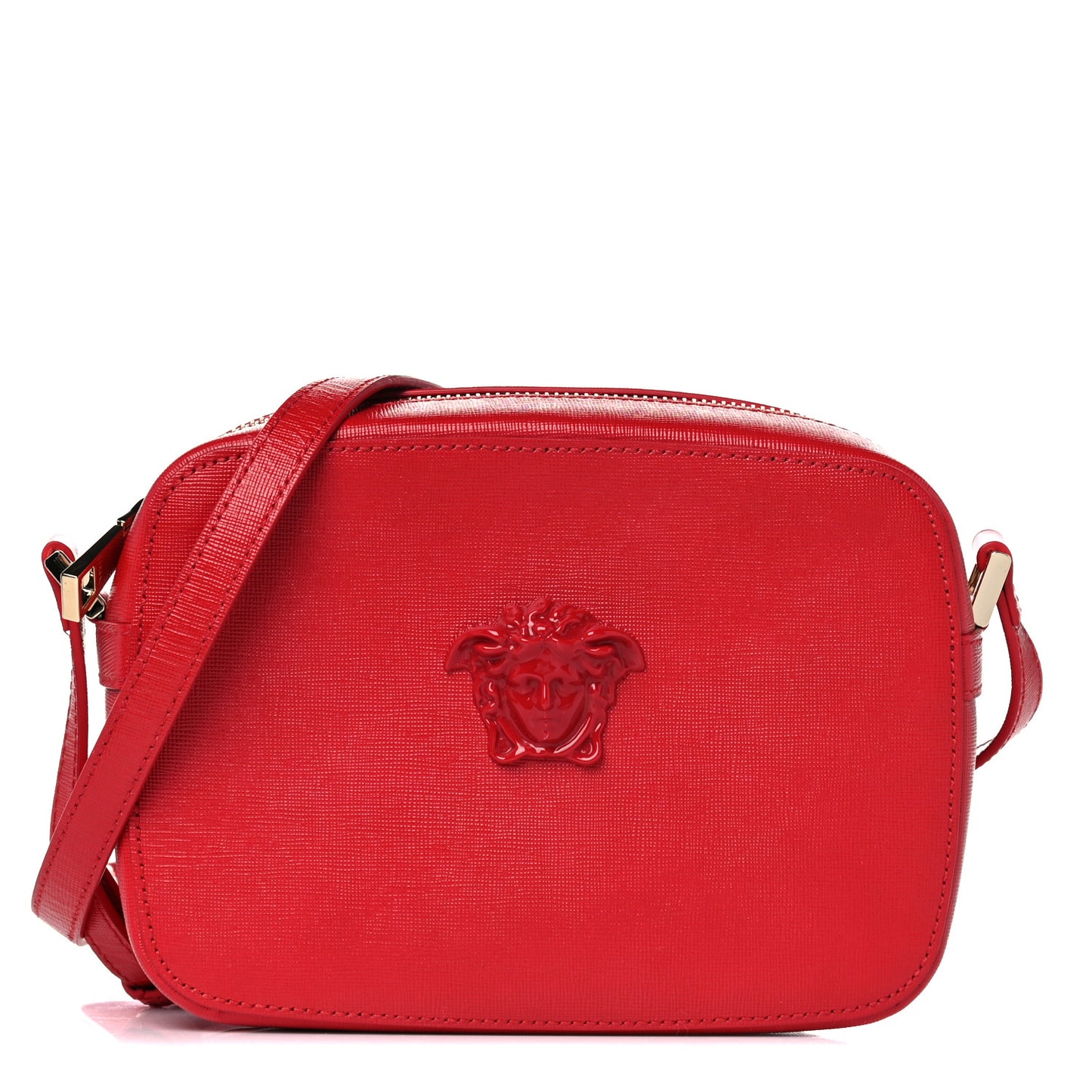 Grained Calfskin Palazzo Camera Bag Red