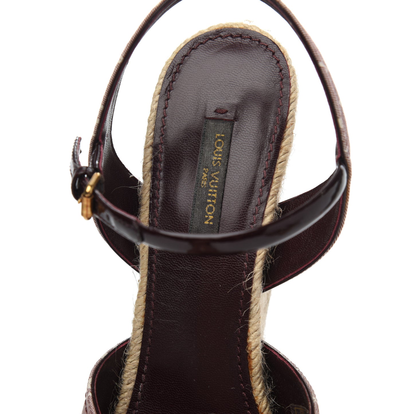 Monogram Idylle Majorca Espadrille Wedge Sandals 40 Sepia