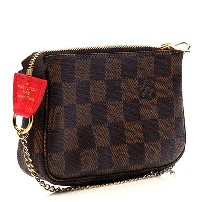 Louis Vuitton Damier Ebene 2019 Christmas Animation Mini Pochette Accessories Red 2 of 4