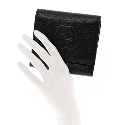Gucci Pebbled Calfskin Soho Compact Flap Wallet Black 2 of 6