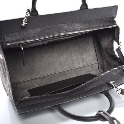 Saint Laurent Grained Calfskin Suede Small Cabas Rive Gauche Dark Anthracite 12 of 15