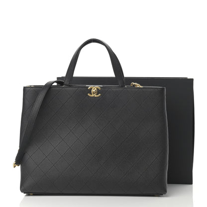 Chanel Caviar Stitched Large Shopping Tote Bag Black 14 of 14