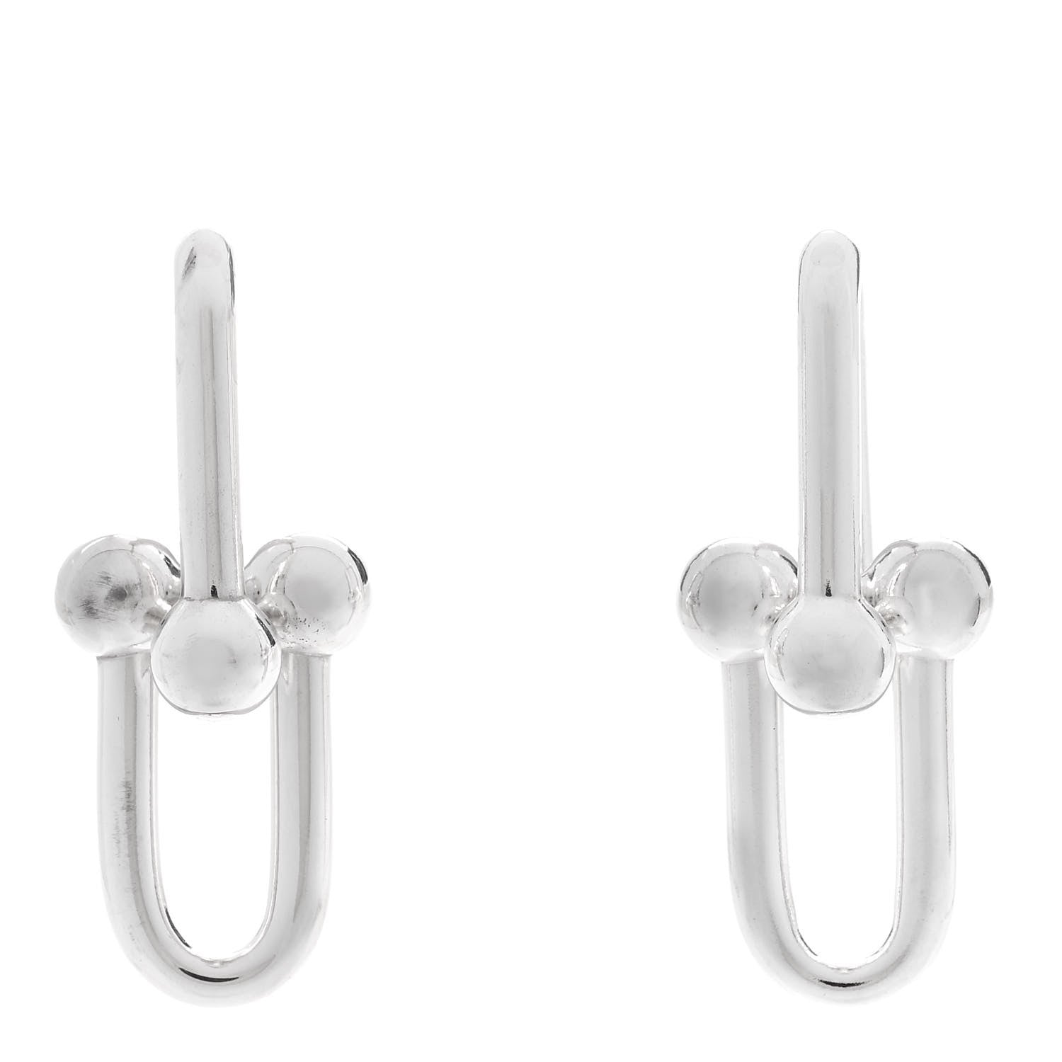 Tiffany Sterling Silver Extra Large HardWear Link Earrings 1 of 5