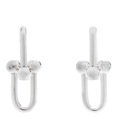 Tiffany Sterling Silver Extra Large HardWear Link Earrings 1 of 5