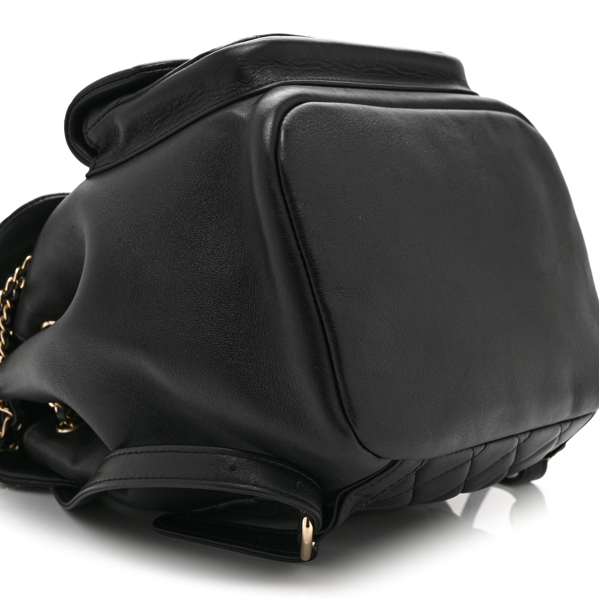 Chanel Lambskin Quilted Large Duma Drawstring Backpack Black 9 of 10