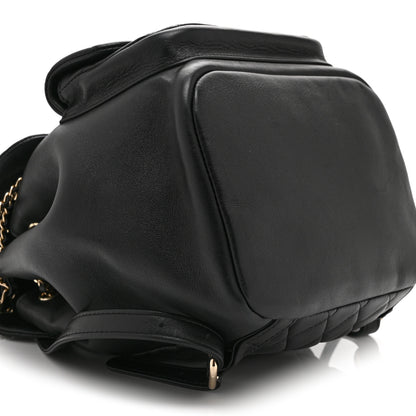 Chanel Lambskin Quilted Large Duma Drawstring Backpack Black 9 of 10