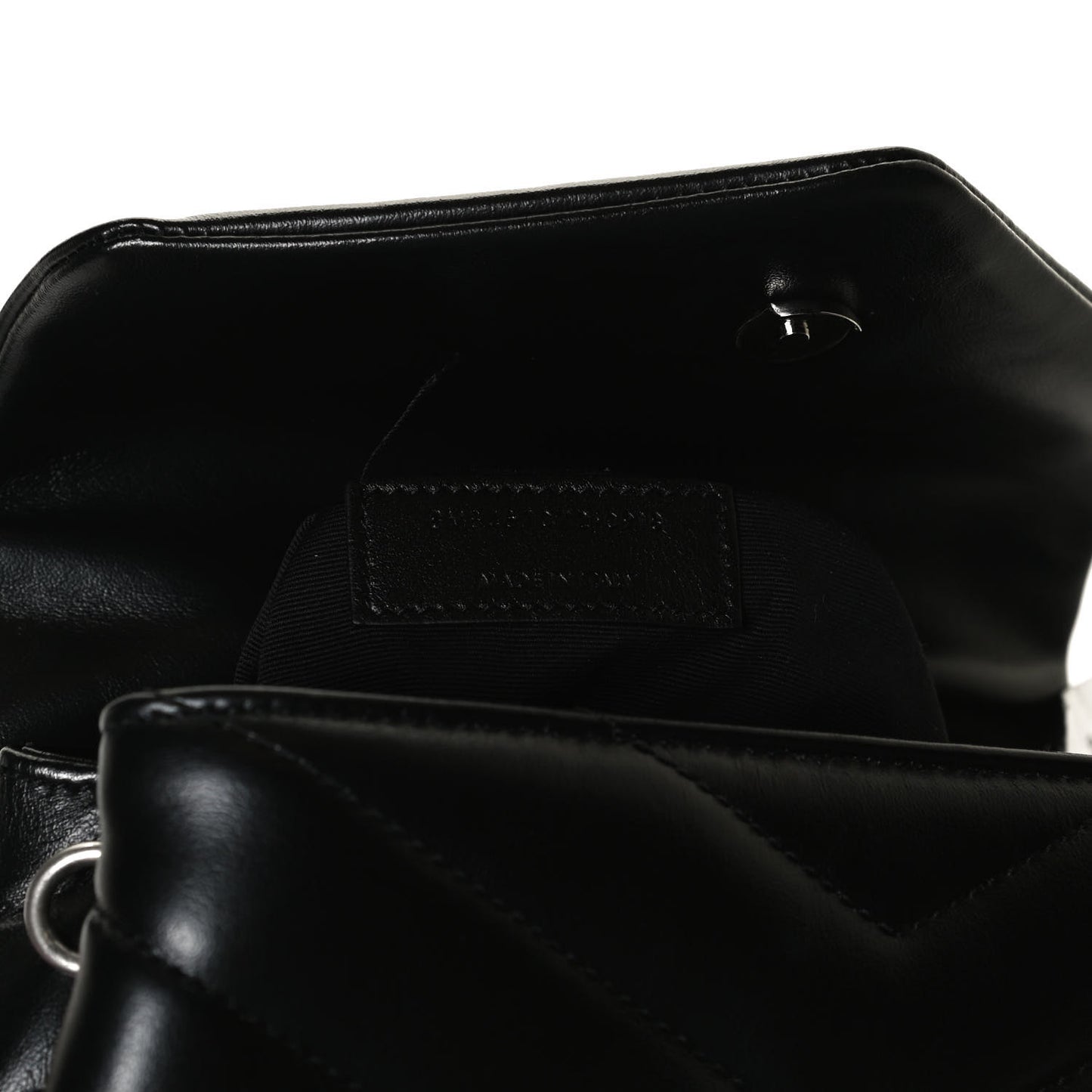 Calfskin Y Quilted Monogram Toy Loulou Crossbody Bag Black