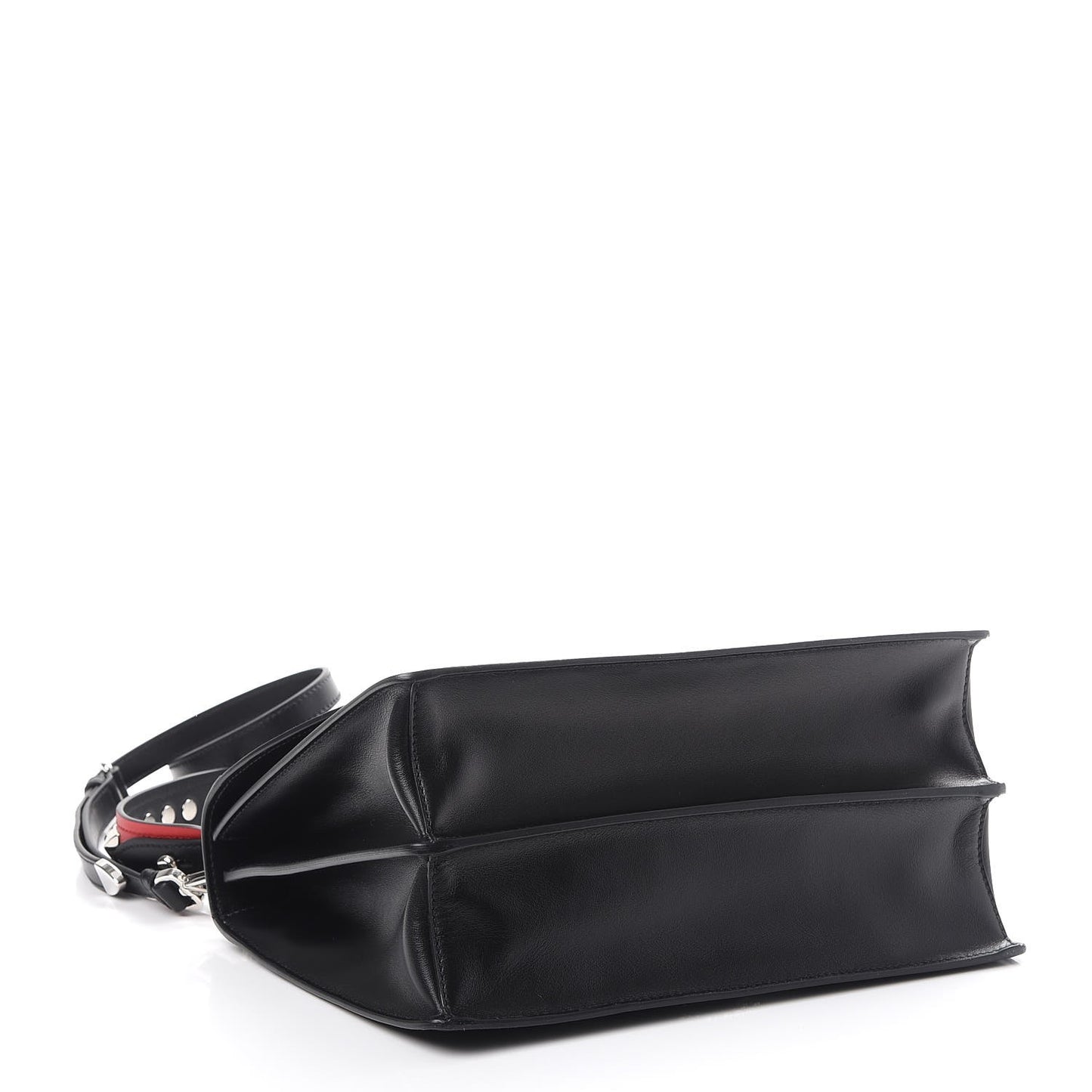 Saffiano City Calfskin Studded Elektra Shoulder Bag Black Fuoco