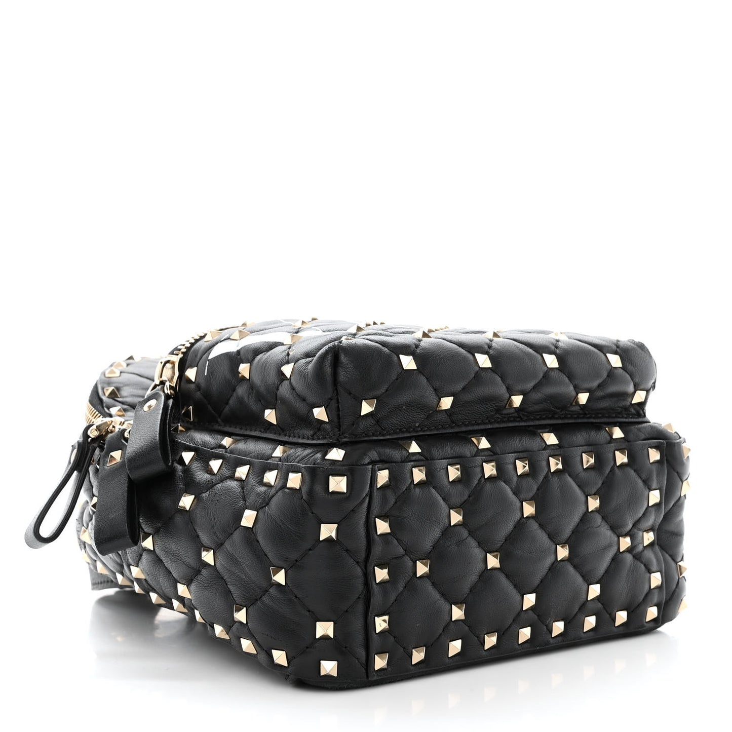 Lambskin VLTN Print Quilted Mini Rockstud Spike Backpack Black
