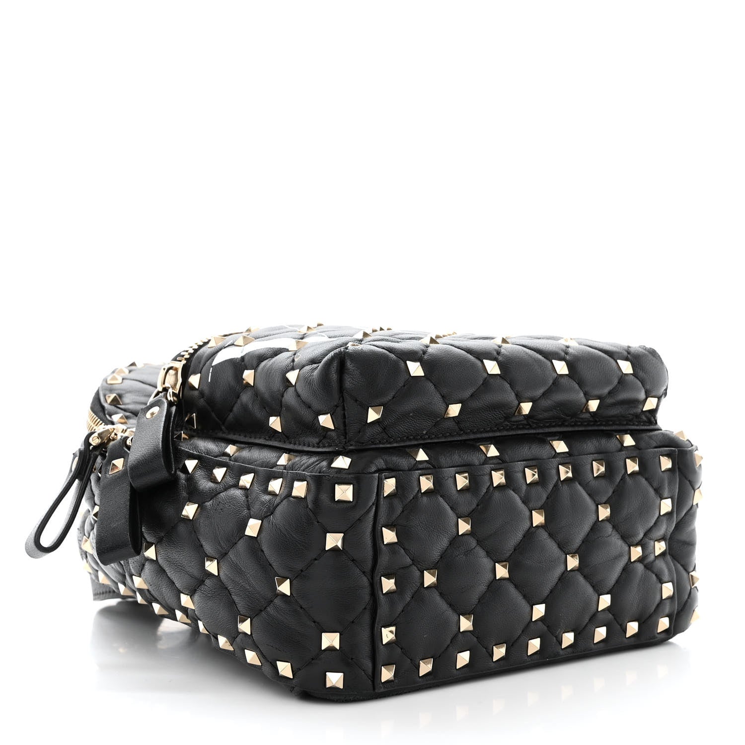 Valentino Garavani Lambskin VLTN Print Quilted Mini Rockstud Spike Backpack Black 4 of 12