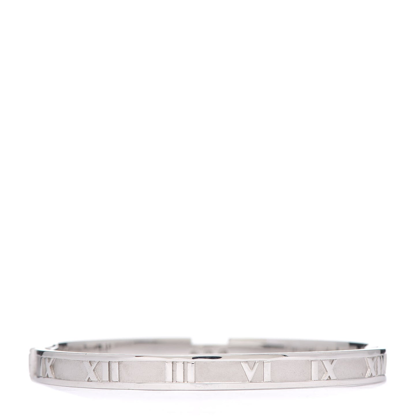 18K White Gold Diamond Atlas Closed Hinged Bangle Bracelet