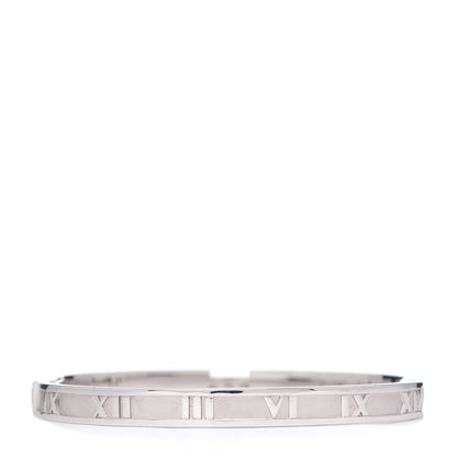 Tiffany 18K White Gold Diamond Atlas Closed Hinged Bangle Bracelet 3 of 6