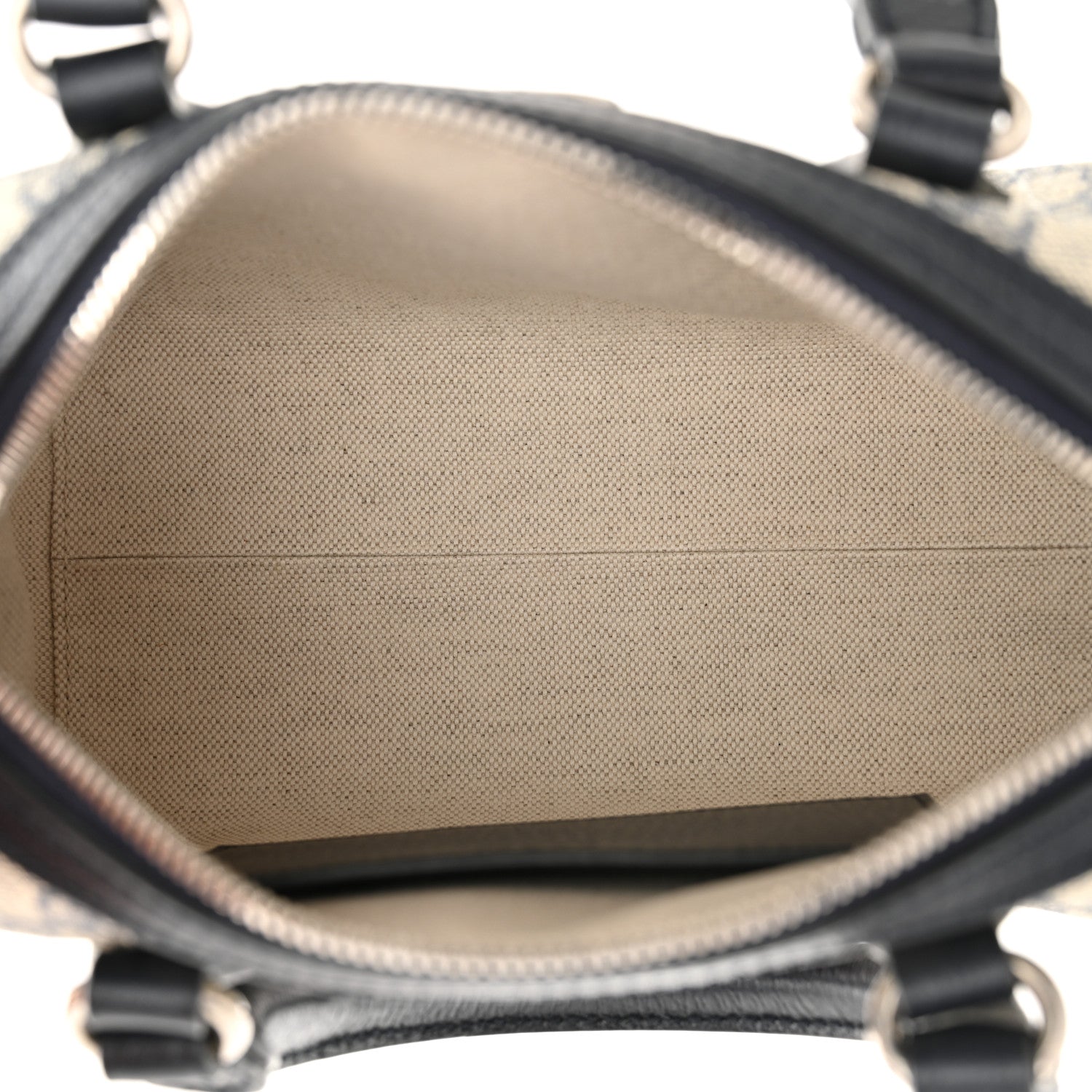 Gucci GG Supreme Monogram Textured Dollar Calfskin Web Mini Ophidia Top Handle Bag Beige Blue 5 of 11