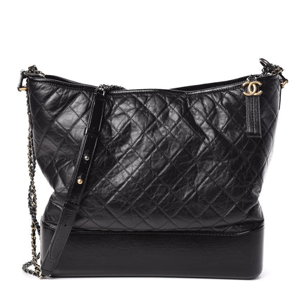 Chanel Aged Calfskin Quilted Maxi Gabrielle Hobo Black 1 of 12