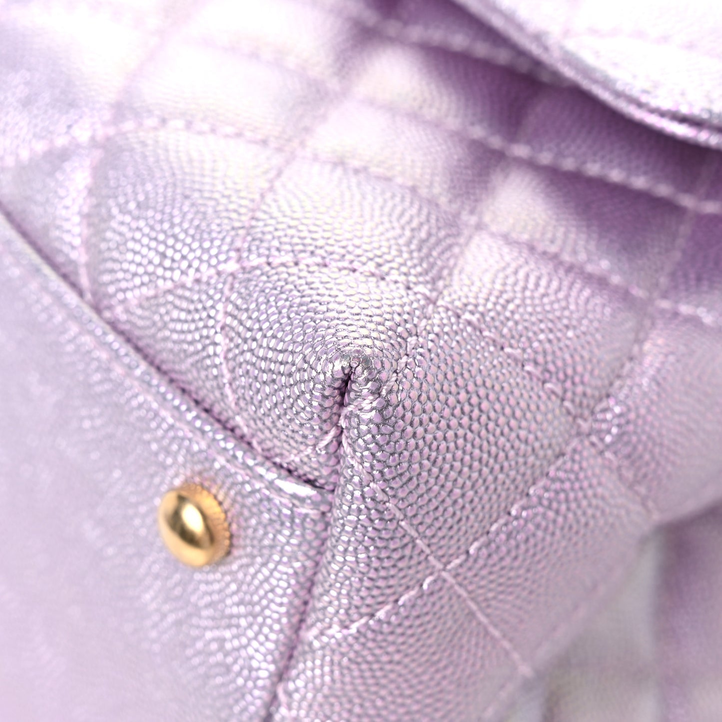 Metallic Caviar Quilted Small Coco Handle Flap Light Pink