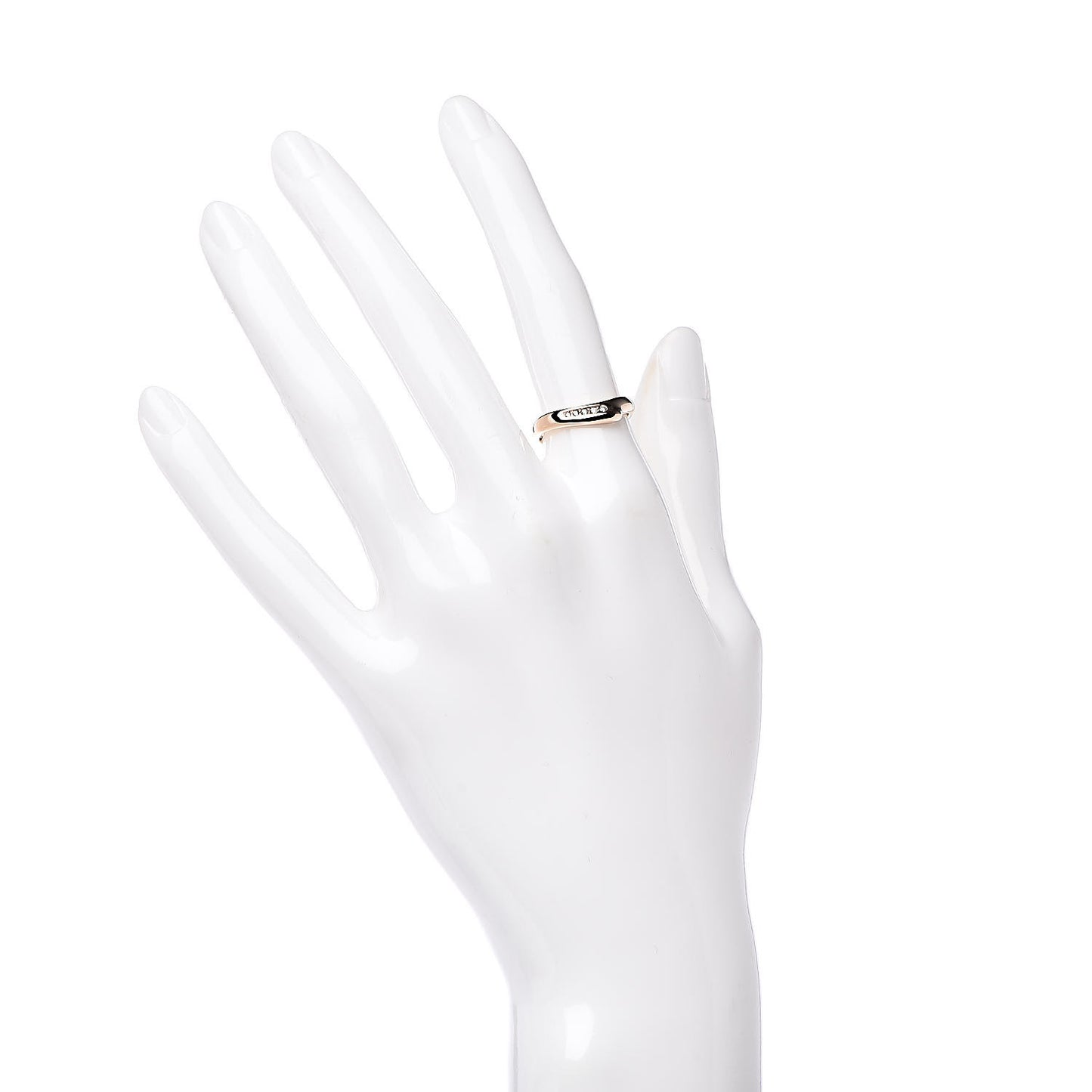 18K Rose Gold Diamond Elsa Peretti Open Heart Band Ring 50 5.25