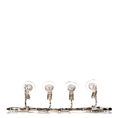 Chanel Metal Pearl CC Coco Climber Clip On Earrings Gold 3 of 6