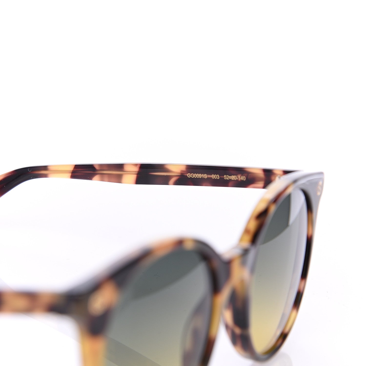 Gucci Round GG0091S Sunglasses Havana 5 of 8