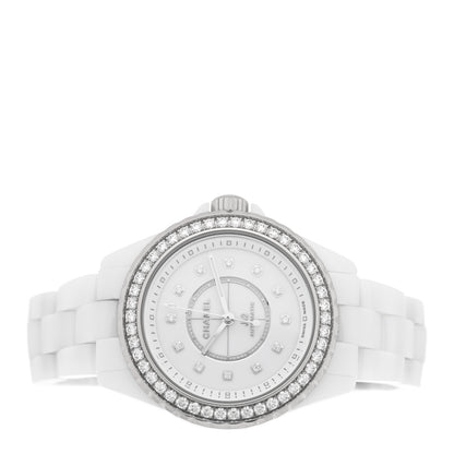 Chanel Stainless Steel Ceramic Diamond Bezel 33mm J12 Automatic Watch White 2 of 4