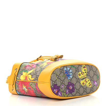Gucci GG Supreme Monogram Flora Small Ophidia Bucket Bag Beige Multicolor Crop 4 of 9