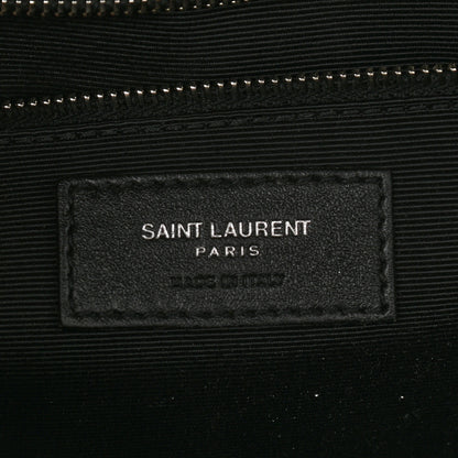 Saint Laurent Grain De Poudre Textured Mixed Matelasse Large Triquilt Monogram Satchel Black 7 of 11