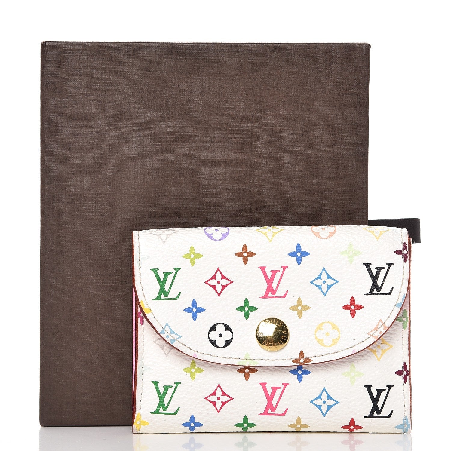Louis Vuitton Monogram Multicolor Business Card Holder White Litchi 7 of 7