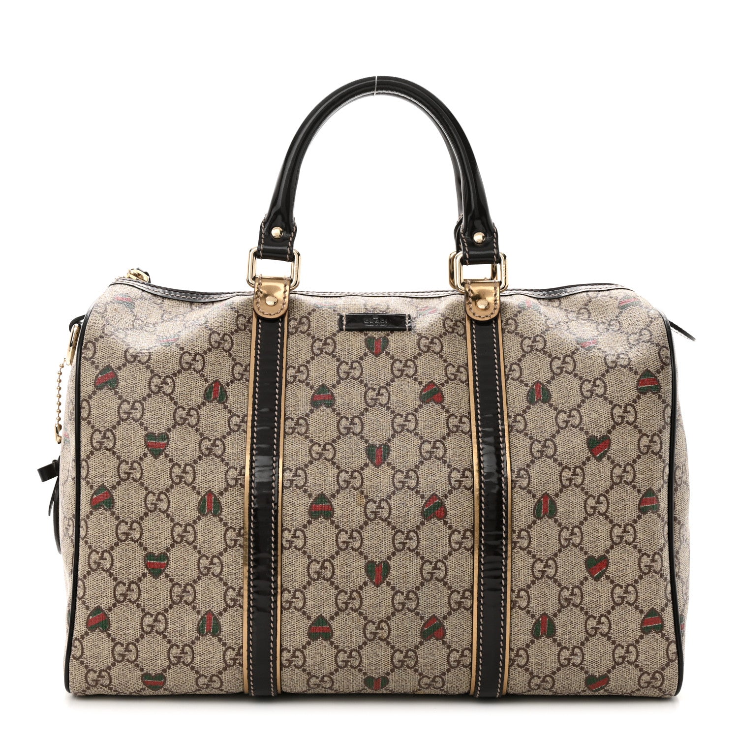 Gucci GG Plus Monogram Hearts Medium Joy Boston Dark Brown 1 of 14
