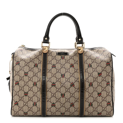 Gucci GG Plus Monogram Hearts Medium Joy Boston Dark Brown 1 of 14