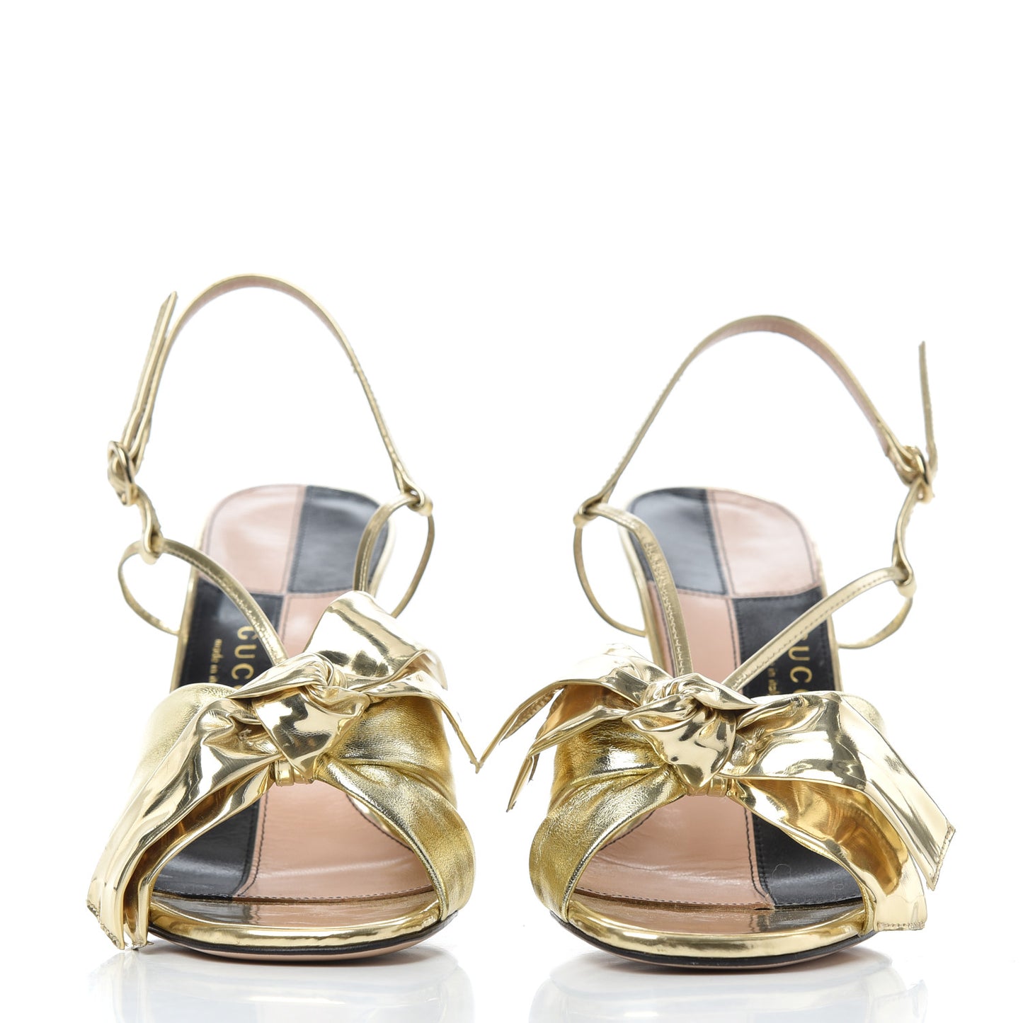 Metallic Nappa Bow Daphne High Heel Sandals 37.5 Platino